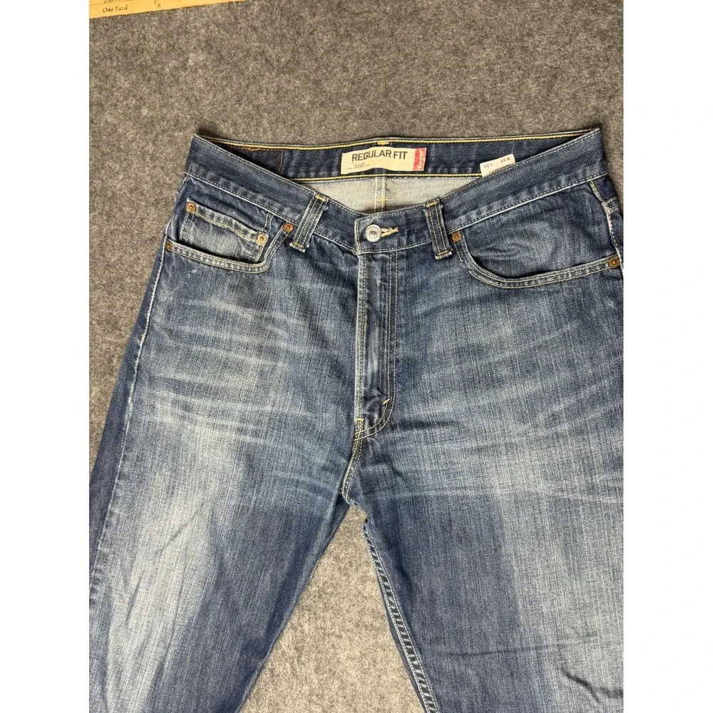 Levis 505 Regular Fit Jeans Mens 34x30 Medium Wash Blue‎ Straight Leg Denim 100%
